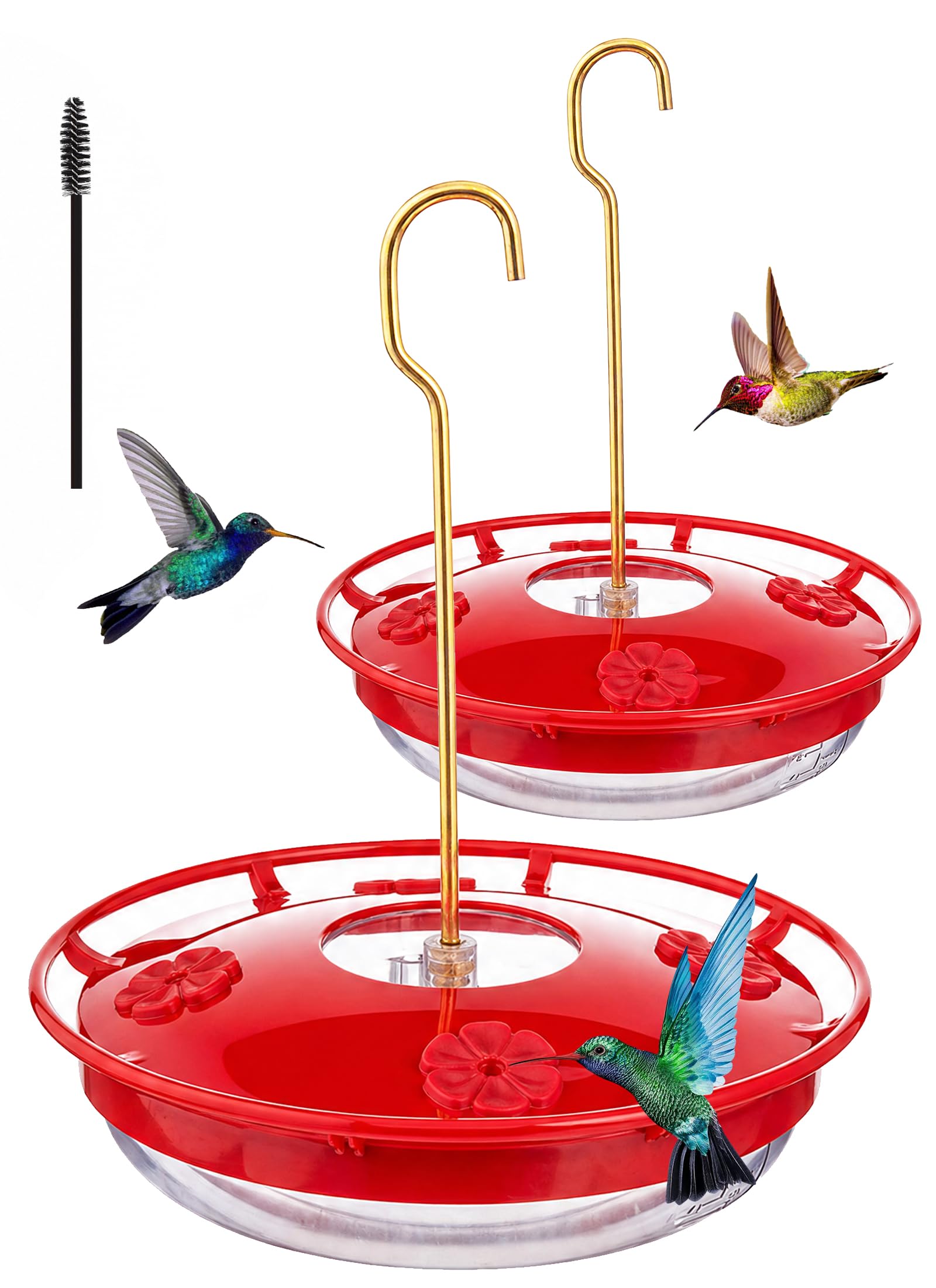 Jiacenird Hummingbird Feeders, 2 Pack 16 OZ Leak-Proof Hanging