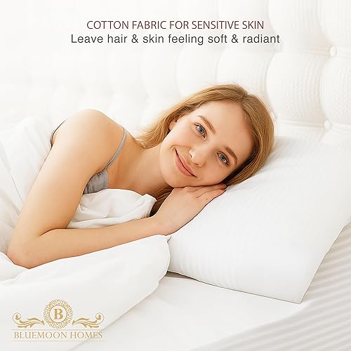 Miniatura 17 de 100% Cotton Pillow Covers for Queen/Standard Size Pillows - Set of 2 Sateen Pillowcases - Egyptian Cotton Pillow Cases with Long Staple Cotton for