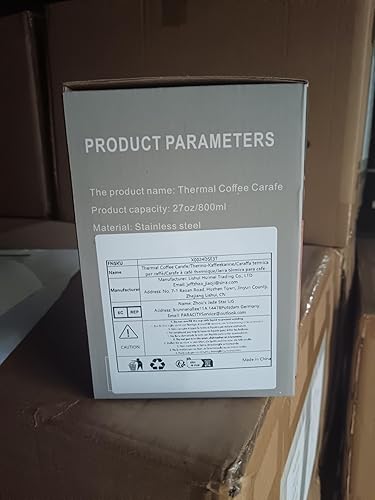 Miniatura 8 de PARACITY Jarra térmica de café, termo de acero inoxidable de 27 onzas para bebidas calientes, termo de café aislado al vacío de doble pared, jarras