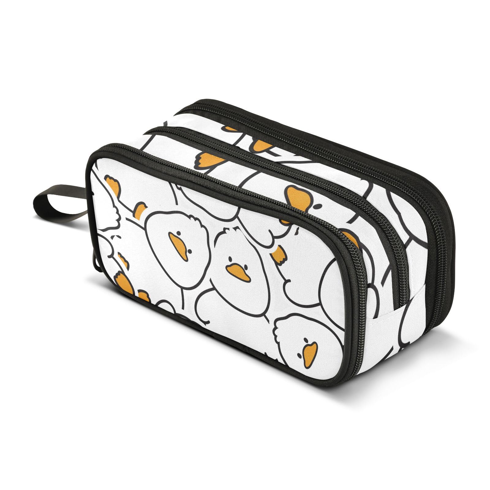 ISAOA Big Capacity Pencil Cases Cute White Duck Pouch Bag Large Pen Bag Stationery Bag for Girls Boys Student Adults Zipper Pencil Pouch โ image 1