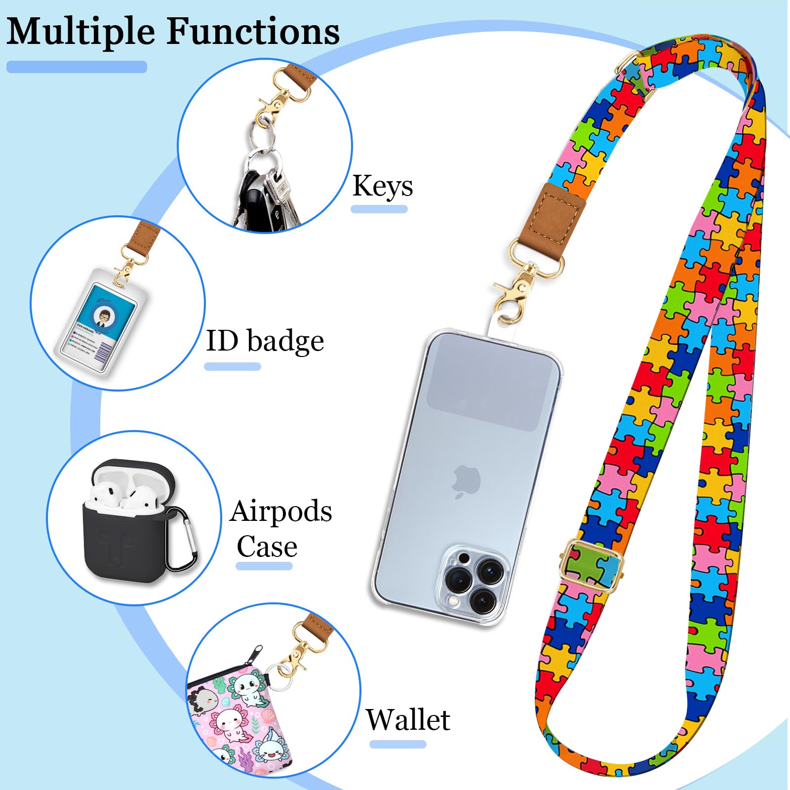 スマホアクセサリー AxinG AIL48LW Amazon.com: Yonlevres Phone Lanyard Wrist Strap Crossbody, Autism