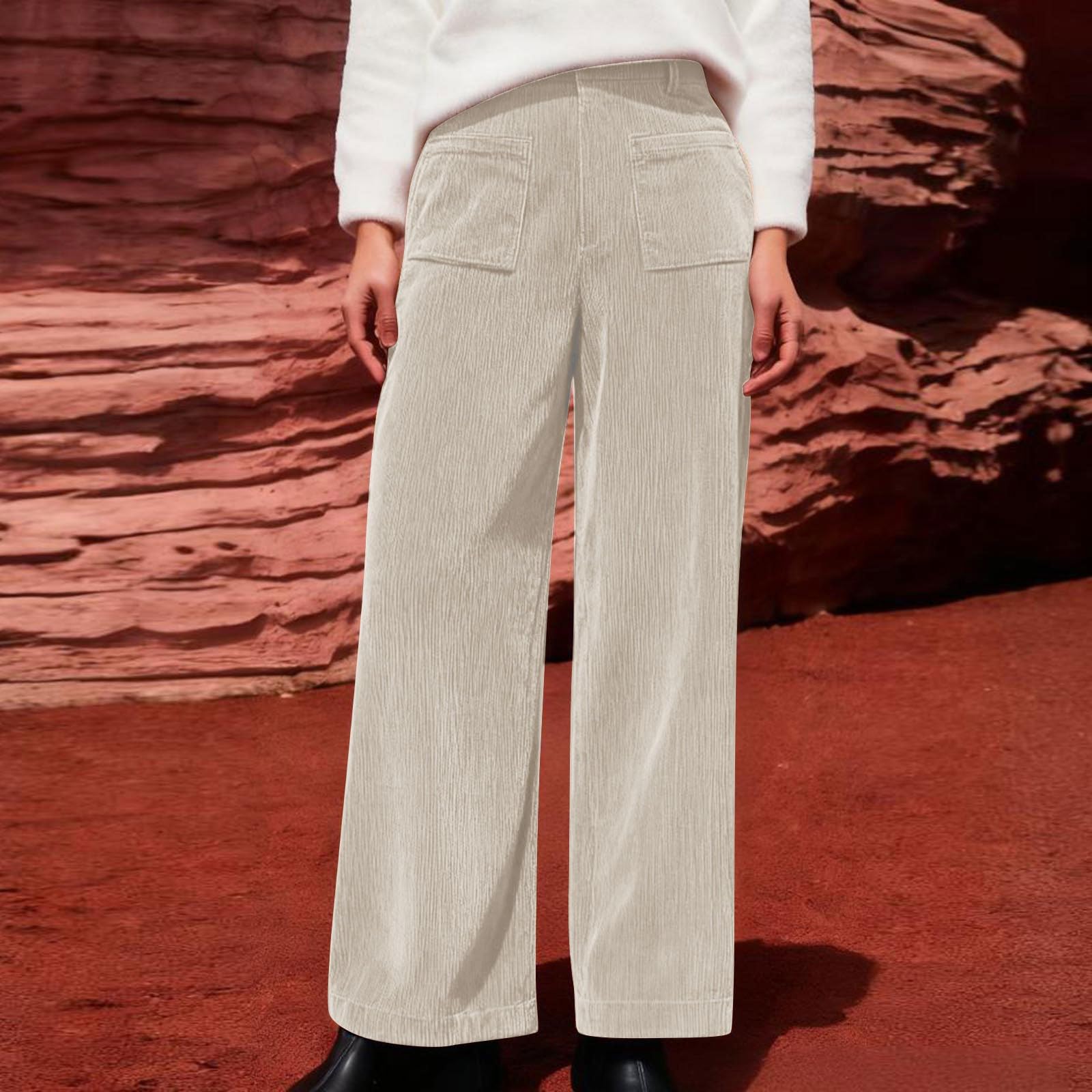 Pantalones de mujer de tela de pana para mujer, pantalones cálidos de pana