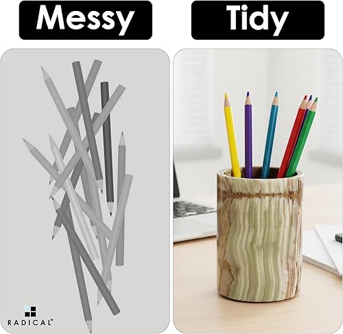 Miniatura 4 de Radicaln Soporte estacionario de mármol, ónix verde, soporte para bolígrafo hecho a mano de 4 pulgadas para escritorio, ideal para organizador de