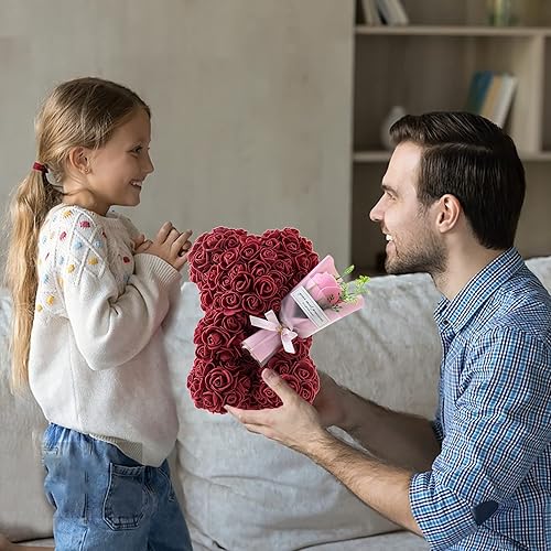 Miniatura 6 de Regalos de oso de rosas para mujer, el mejor regalo para el día de San Valentín, día de la madre, Navidad, cumpleaños, regalo de oso de peluche de