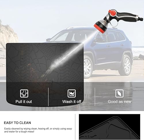 Miniatura 7 de KIWI MASTER Juego de alfombrillas y revestimientos de carga compatibles con Jeep Cherokee 2014-2023, protectores negros para todo tipo de clima (no