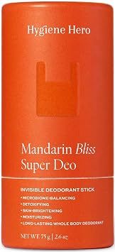Super Deo | Invisible Deodorant Stick | Natural Deodorant for Men and Women | Aluminium Free | Mitigate Ingrown Hair Mandarin Bliss
