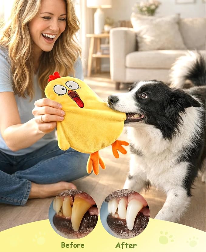 Juguete para perro Swooflia conejito y pollito sin relleno miniatura 4