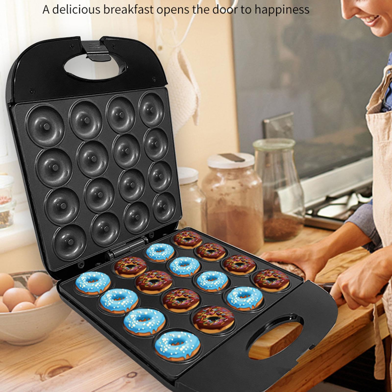 Macchina per Mini Ciambelle (per 16 Mini Ciambelle), con Funzione di Riscaldamento Su Entrambi I Lati per I Dessert.