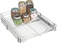 Vista 7 de DINDON Organizador de gabinete extraíble (17 pulgadas de ancho x 21 pulgadas de profundidad), estante deslizante de metal resistente, organizador