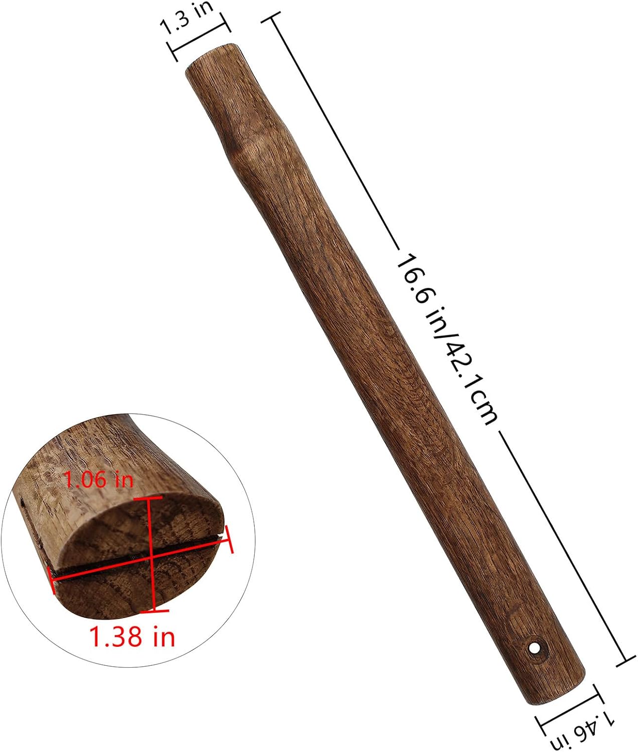 2 Pack 16.6" Beech Wood Axe Handles for THRWCLUB Throwing Tomahawk Axe, Replacement Kit Includes Steel Wedges and Wood Wedges