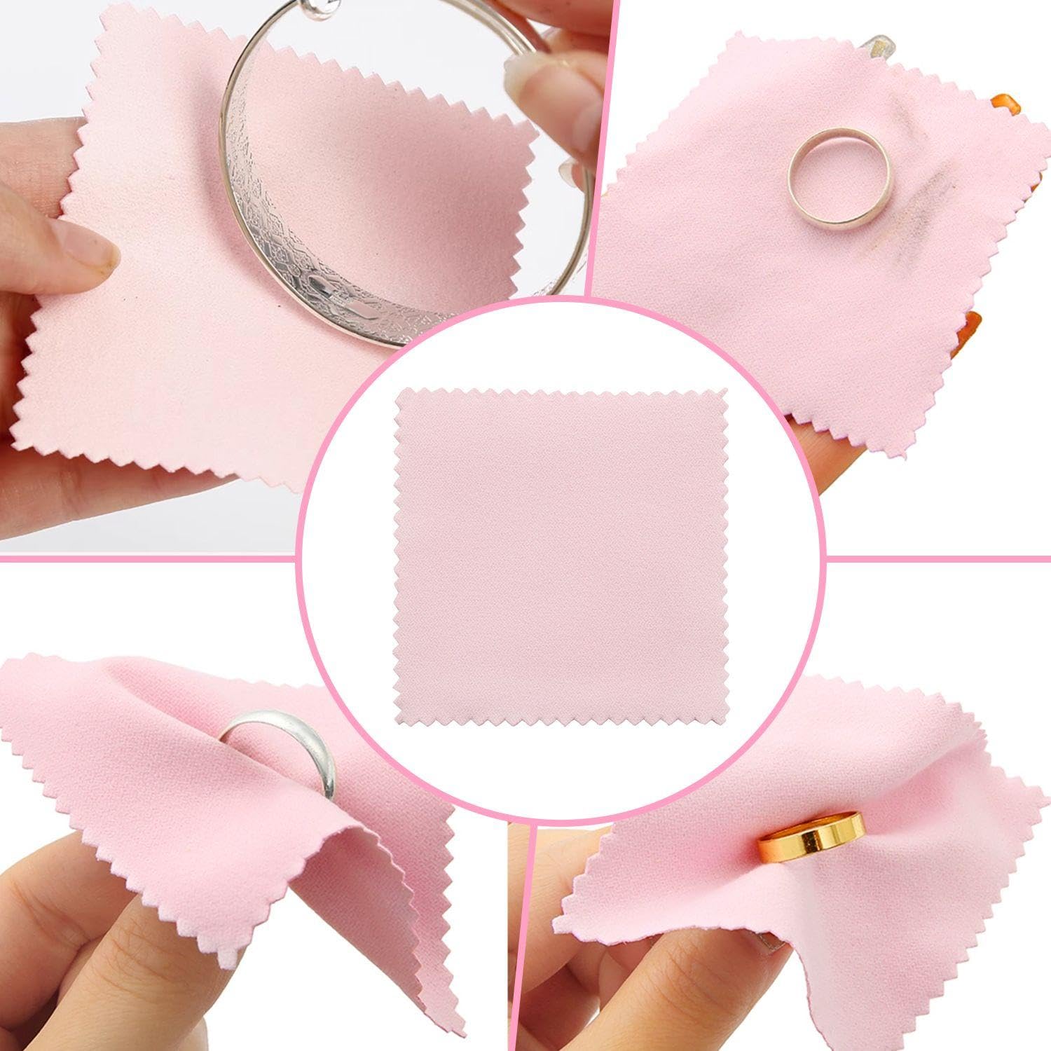 Confezione 20 Panni Per Pulire Gioielli - Pile Double Face, 8x8 Cm, 4 Colori - Foto 8