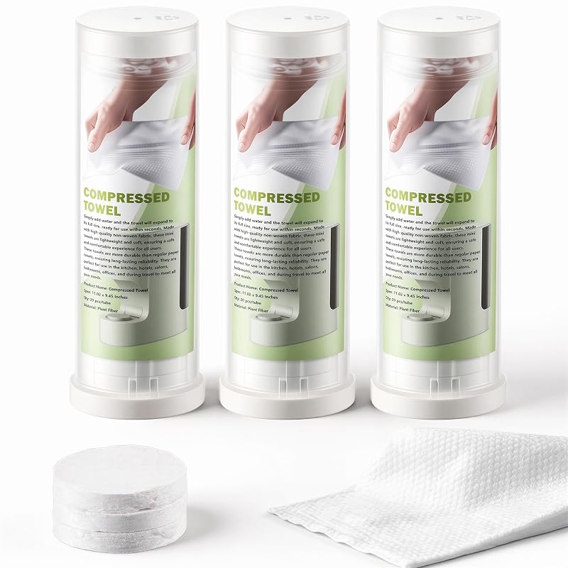 Toalhas faciais comprimidas descartáveis SIRUIYTUO para aquecedor de toalhas, fibra vegetal, lavanda, 60 unidades