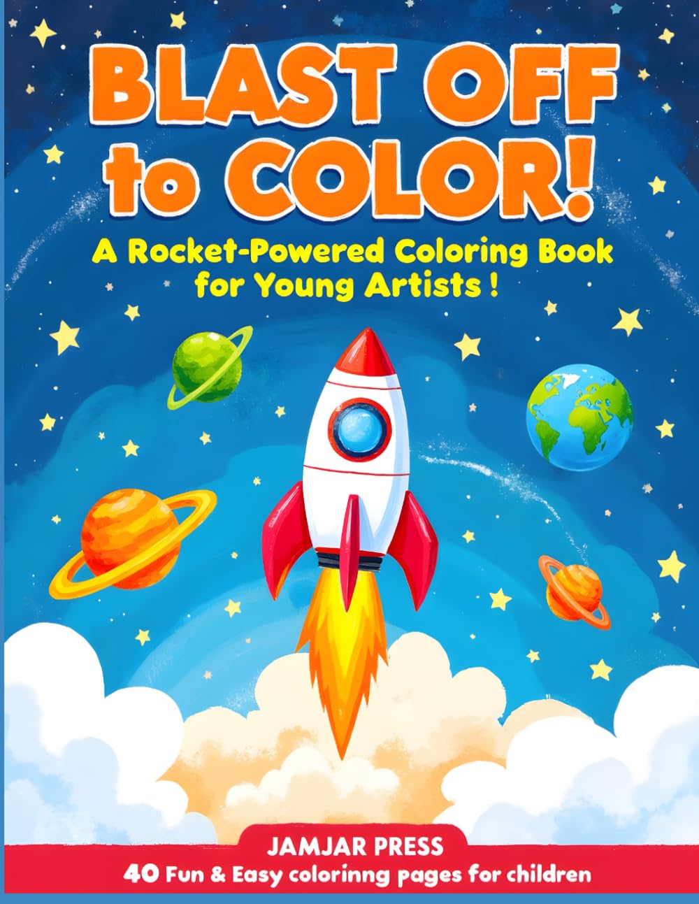 Blast Off to Color!: Space coloring book for kids