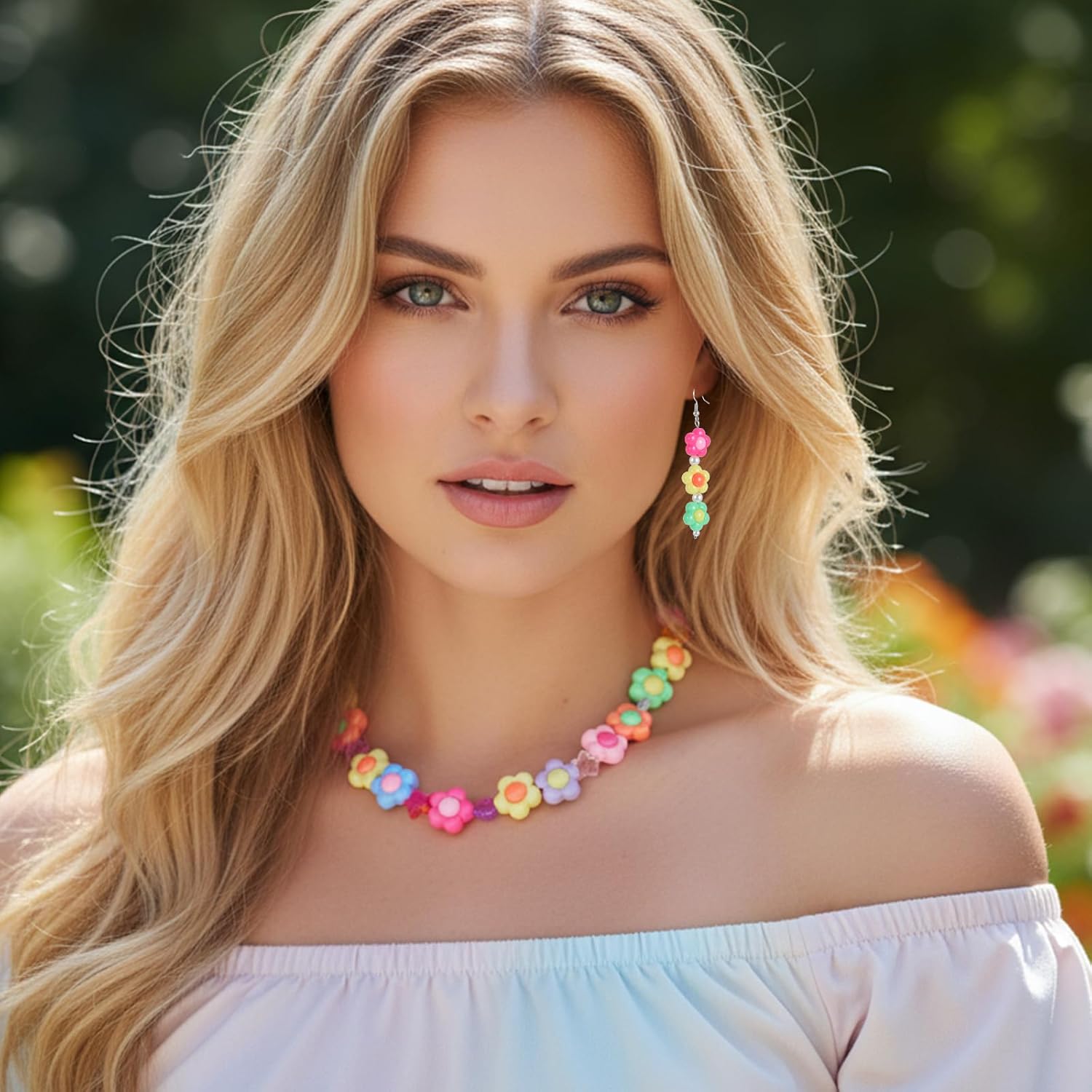 100Pcs Colored Acrylic Flower Beads for Jewelry Making, Floral Beads for Beadable Pens, Flower Loose Spacer Bead for Bracelets Necklace Earrings DIY Craft Making(15mm) - Image 4