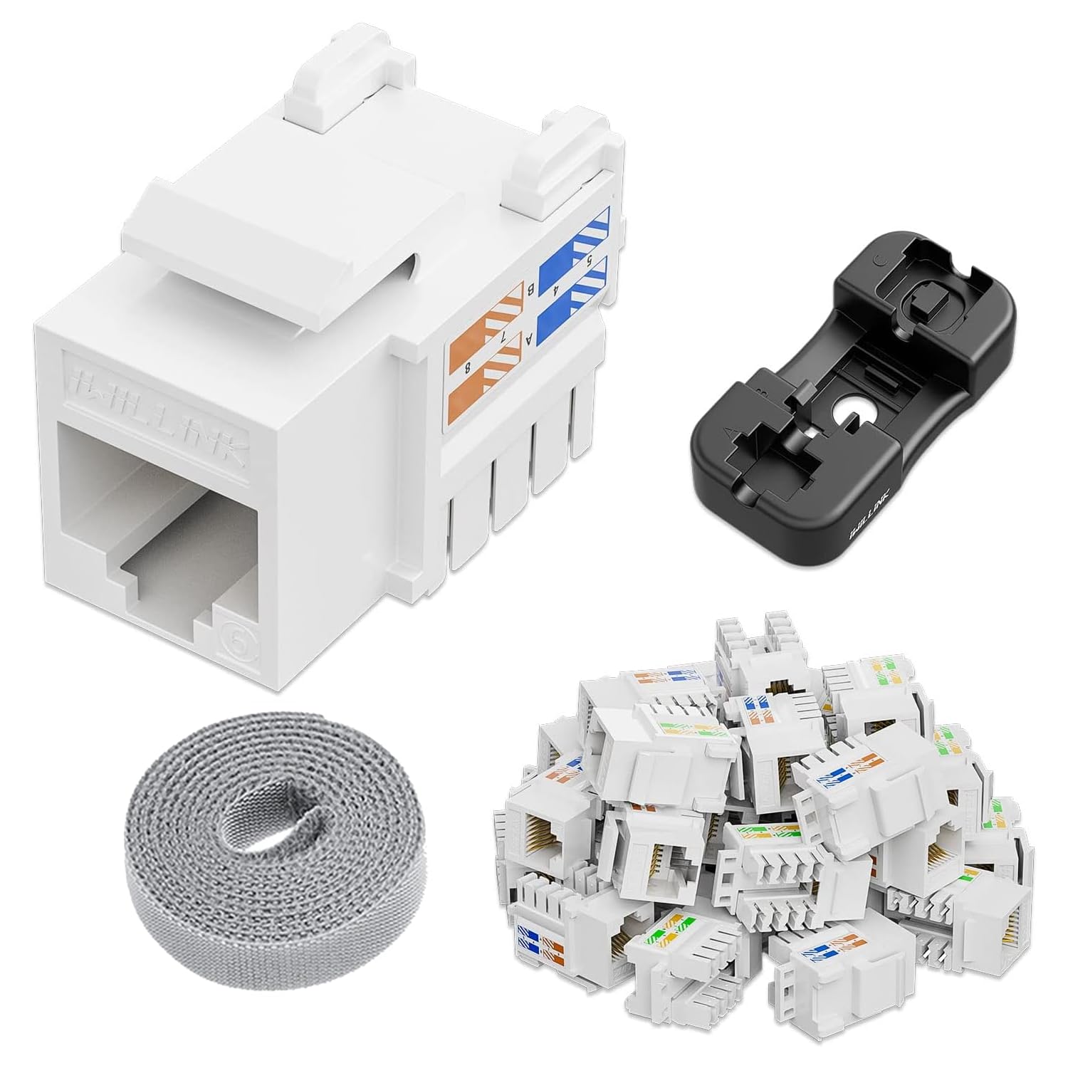 OneLink U L Certification Cat6 90 Degree Keystone Jack, Pack of 50Pc + Keystone Punch-Down Stand+5Mt Wire Strap, Cat6/Cat5e/Cat5 Keystone Module Connector, White (CE, ROHS, UL) (B0CPTZ9CFC) Amazon Price History, Amazon Price Tracker