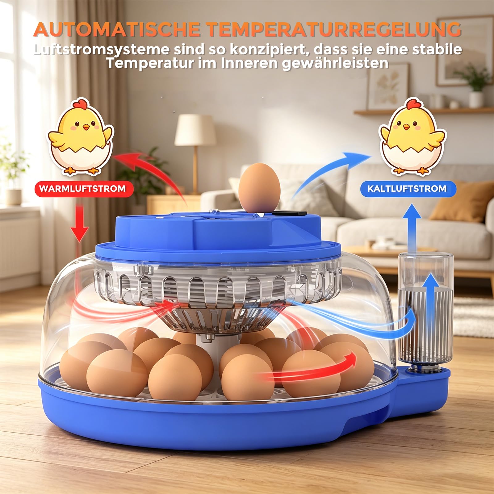Couveuse Oeuf Automatique,Ambesty Incubateur 18 Oeuf de Poule avec Humidité+Rotation Automatique+Mire-œufs, Contrôle Numérique de la Température pour l'incubation des Poussin et Cailles