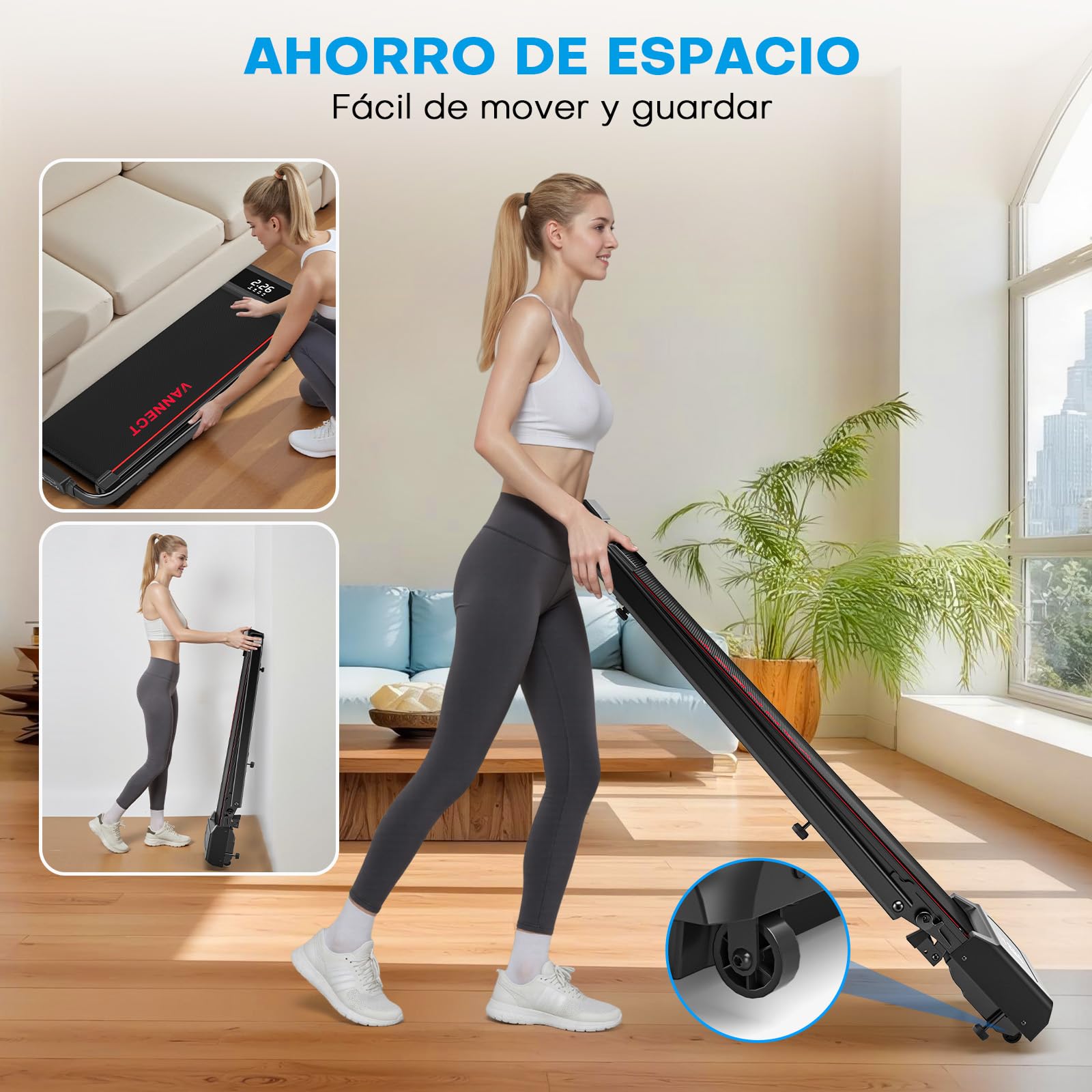 6 en 1 Cinta de Correr Plegable, 9% Inclinación Cinta de Andar con Dual Pantalla LED, 2.75 HP Walking Pad con Control Remoto Magnético, 12KM/H, App & Bluetooth, Capacidad 150Kg