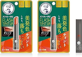 Mentholatum Lip Flash Tint Lip Orange 2-Piece Set (Contains 6 Types of Oil, Highly Moisturizing, Beautiful Color, Fade-Resistant, UV Protection SPF26 PA+++)