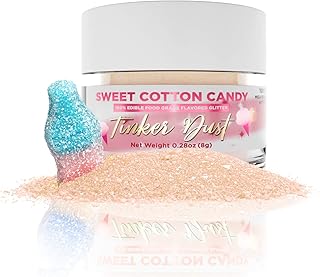 Bakell - Sweet Cotton Candy Flavored Tinker Dust (8g, 1x Jar) Edible Glitter for Cakes, Cupcakes, Cake Pops, Gummies, Ice Cream and Cookies!