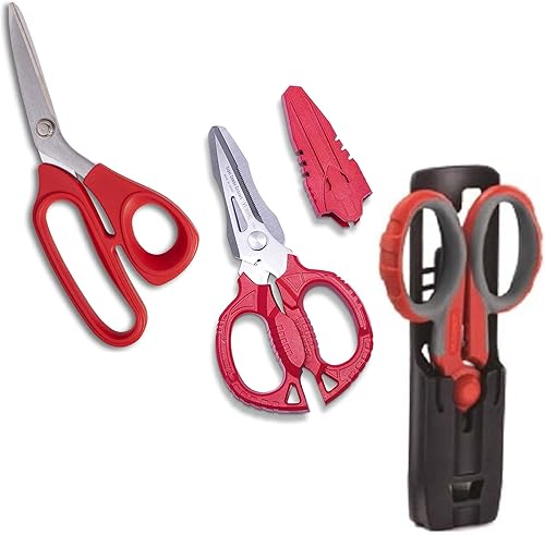 VamPLIERS VT-2953 - Tijeras de Kevlar de fibra óptica de 8 pulgadas + tijeras supercombinadas VT-011 + tijeras para electricista VT-3909 (hechas en