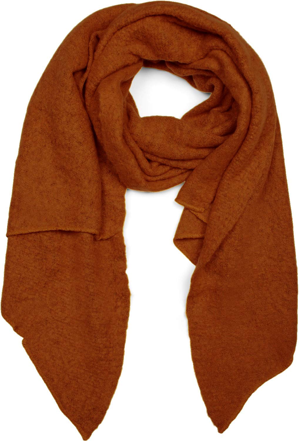 styleBREAKER Women's Scarf made of Soft Viscose | Plain Woven Scarf in Asymmetric Shape | Large Stole for Autumn and Winter Looks, Cognac