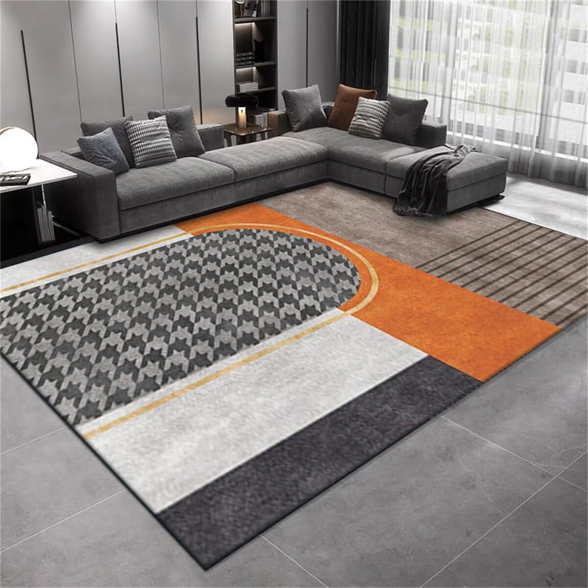 Tapis lavable géométrique pour enlever les taches du salon facilement