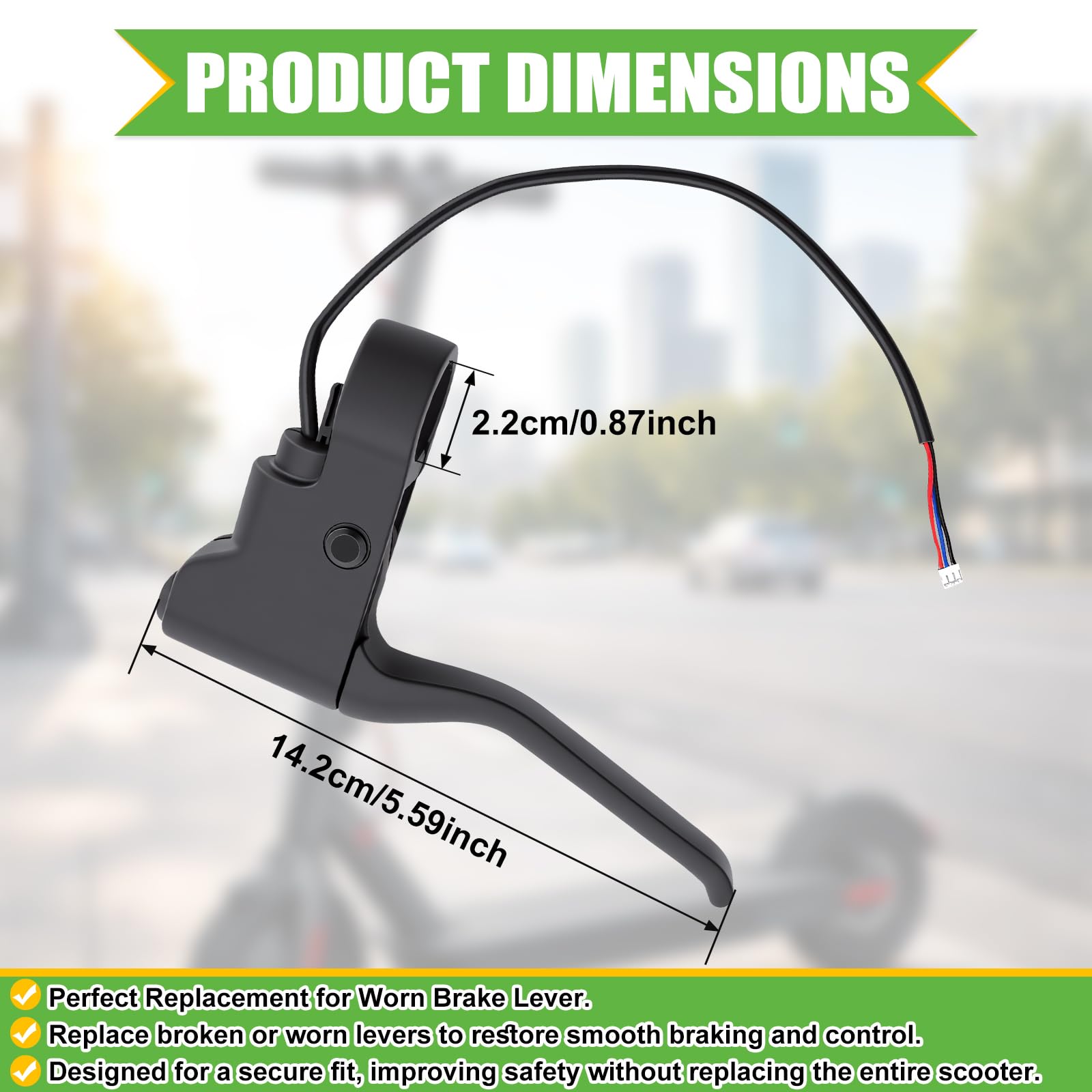 Poweka Leva Freno Anteriore di Ricambio Compatibile con Xiao-mi 1S / M365 / PRO Scooter Elettrico, Maniglia del Freno di Ricambio