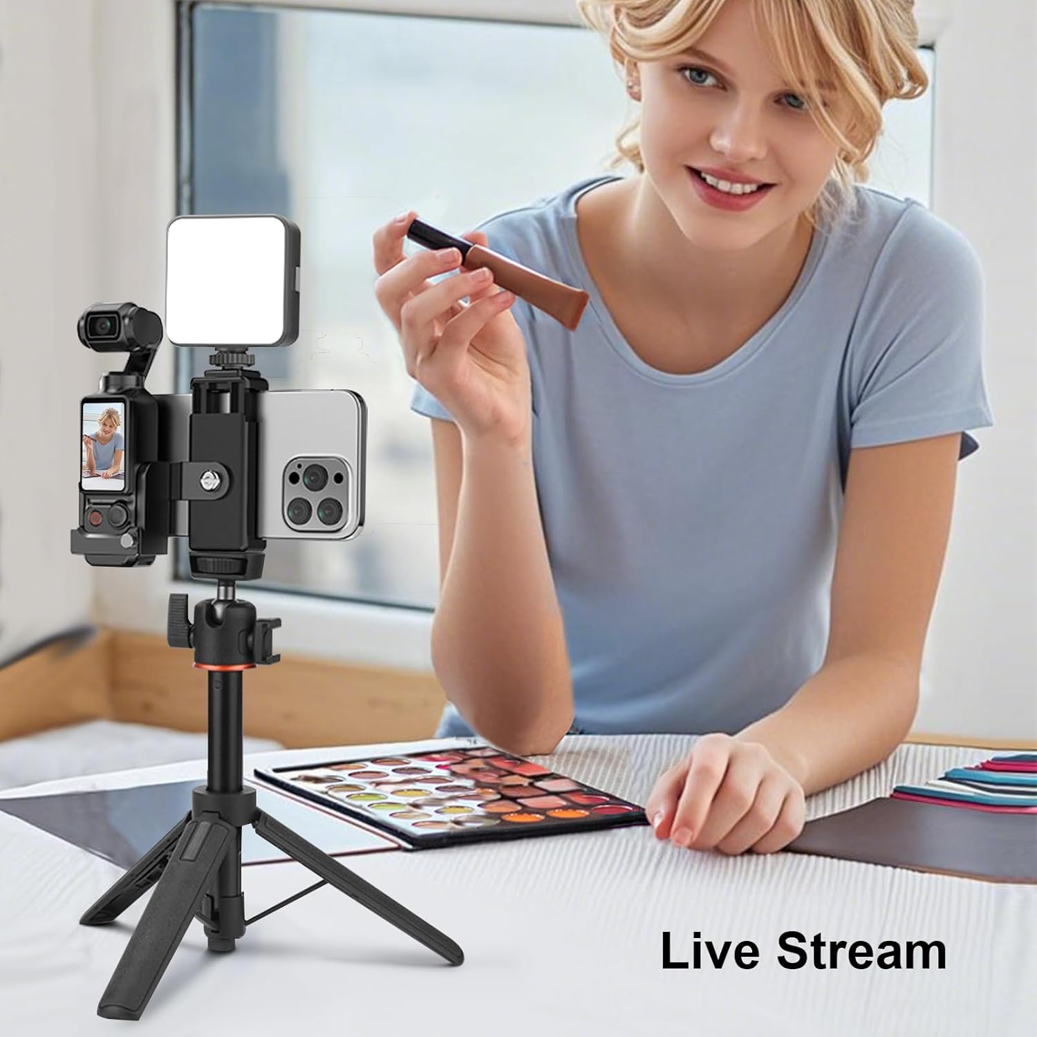 Multifunctional Metal Cage & Phone Holder Kit for DJI OSMO Pocket 3, with Cold Shoe, 1/4" Thread for Selfie Sticks or Mini tripods, MR79024 - Image 6