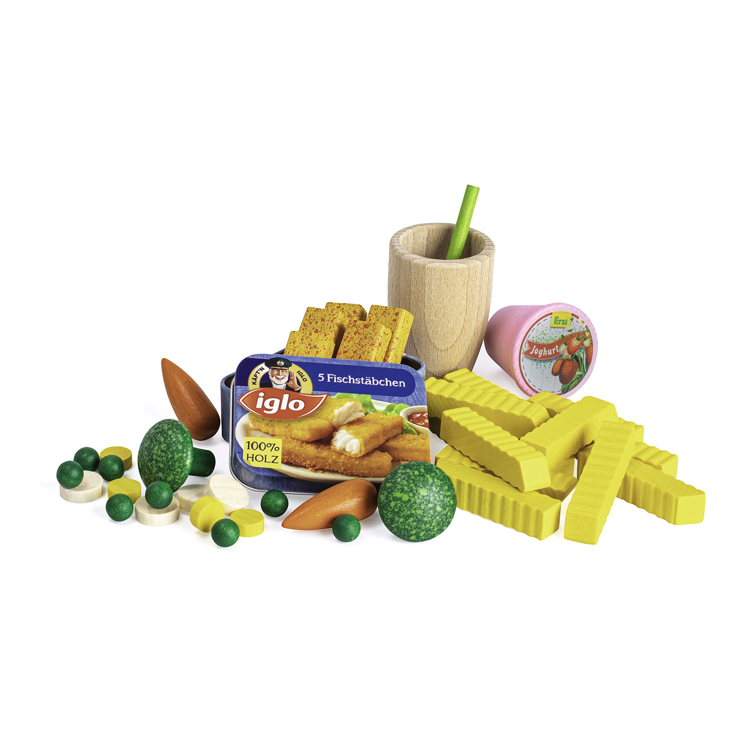 Erzi 28143 Gioco Set Pranzo Assortimento (40 pezzi in legno