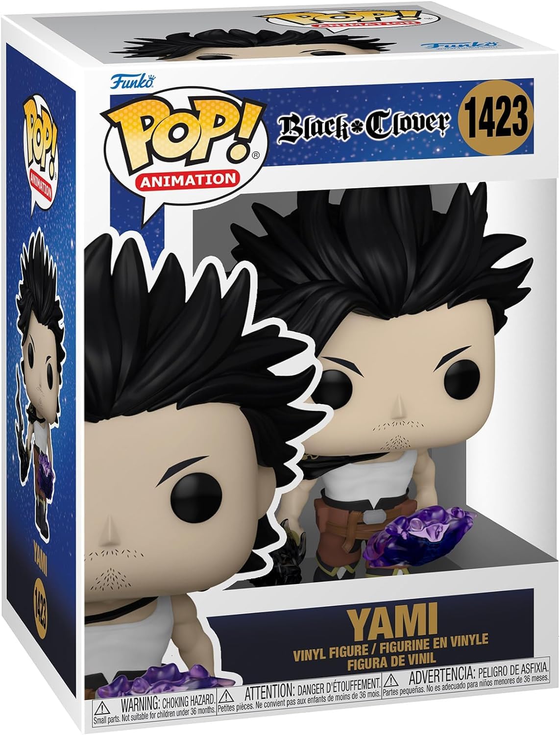POP Anime: Trébol Negro - Figura de vinilo Yami Funko (incluye funda protectora de caja compatible), multicolor, 3.75 pulgadas