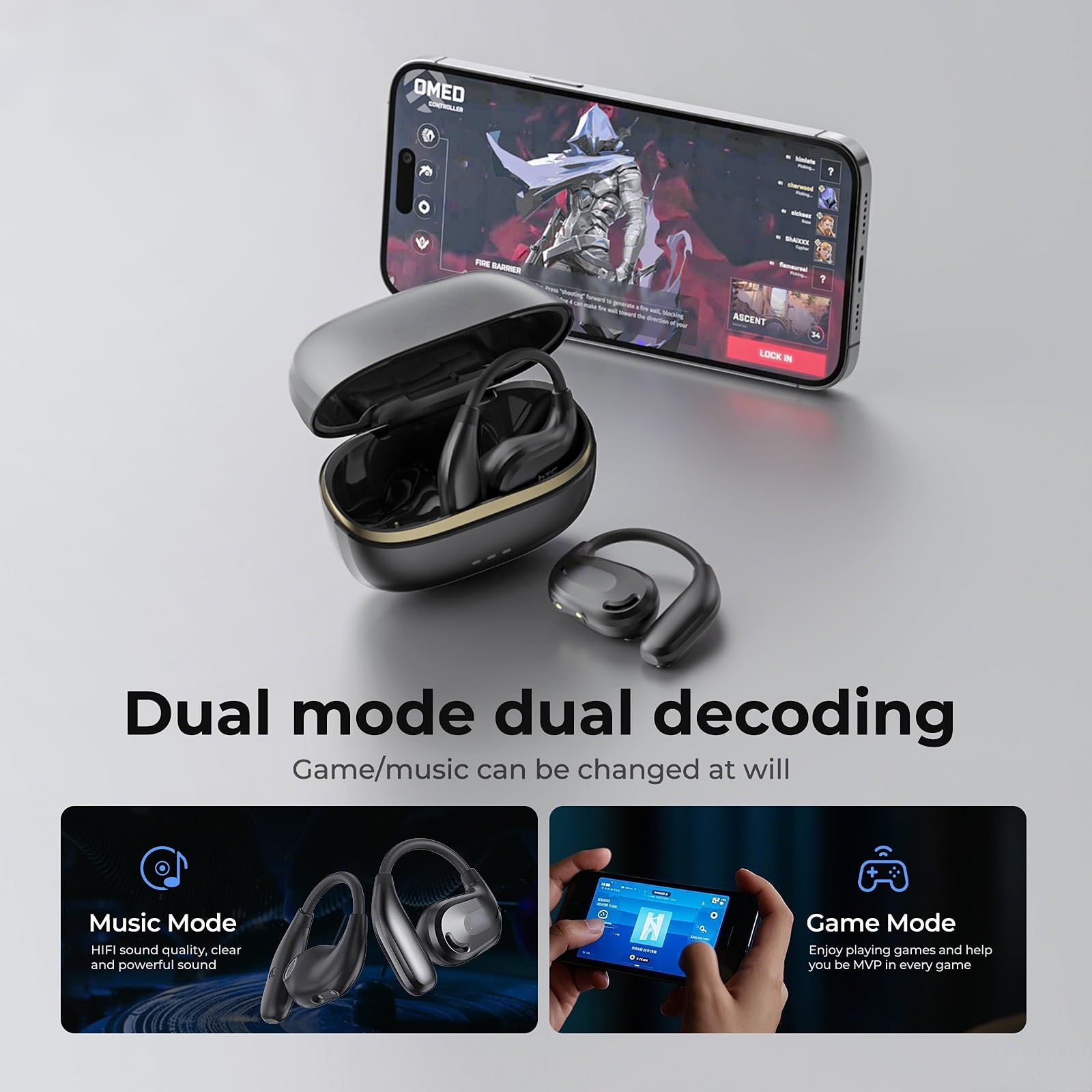 Auricolari aperti Bluetooth NE18 Nero