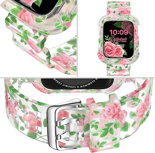 Miniatura 3 de DABAOZA Compatible con Apple Watch Band transparente de 1.496 pulgadas, 1.575 pulgadas, 1.614 pulgadas, 1.654 pulgadas, 1.732 pulgadas, 1.772