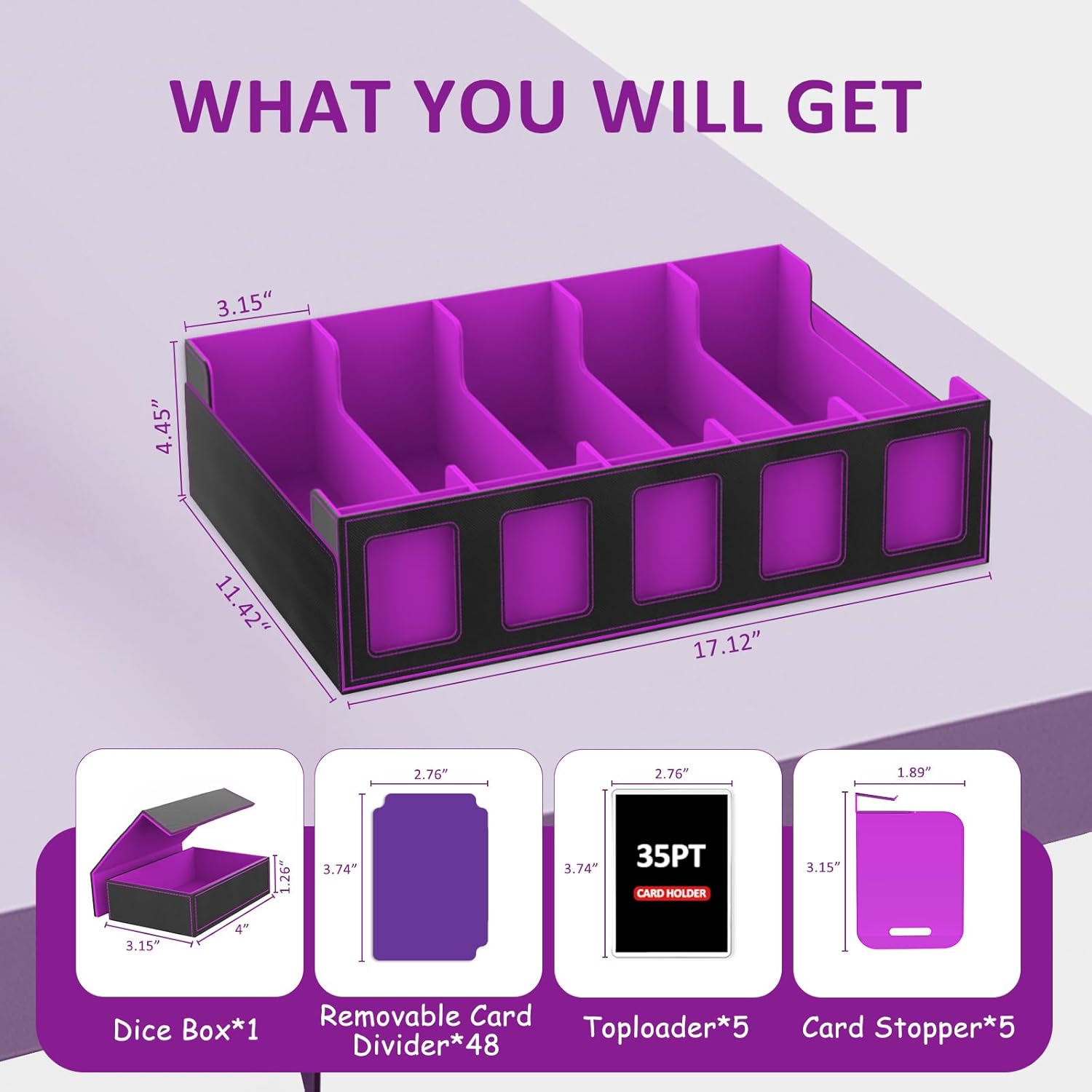 Trading Card Storage Box, 3900+ MTG Deck Box with Display Window, 5-Row Portable commander deck box for MTG/TCG/Magic Cards and Sports Cards Gifts for Card Collector,Gifts for Card Collector