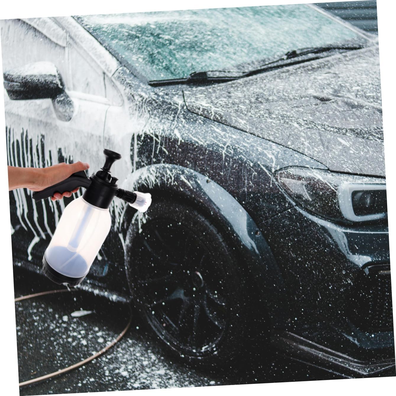 Car Wash Foaming Sprayer and 2000ml Tank with Adjustable Foam Nozzle