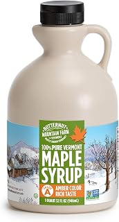 Butternut Mountain Farm Pure Vermont Maple Syrup Grade A Amber Rich Taste - All Natural 32oz Easy Pour Jug