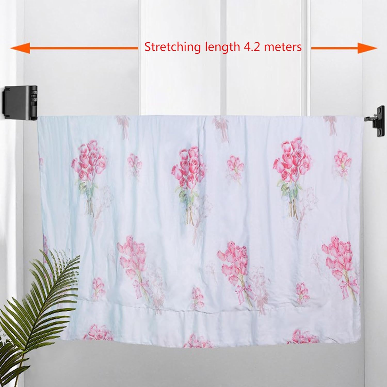 Retractable Clothesline Adjustable Clothesline Rope Tensioner Wall Mounted Clothing Line Retractable Drying Rack for Apartments and Balconies