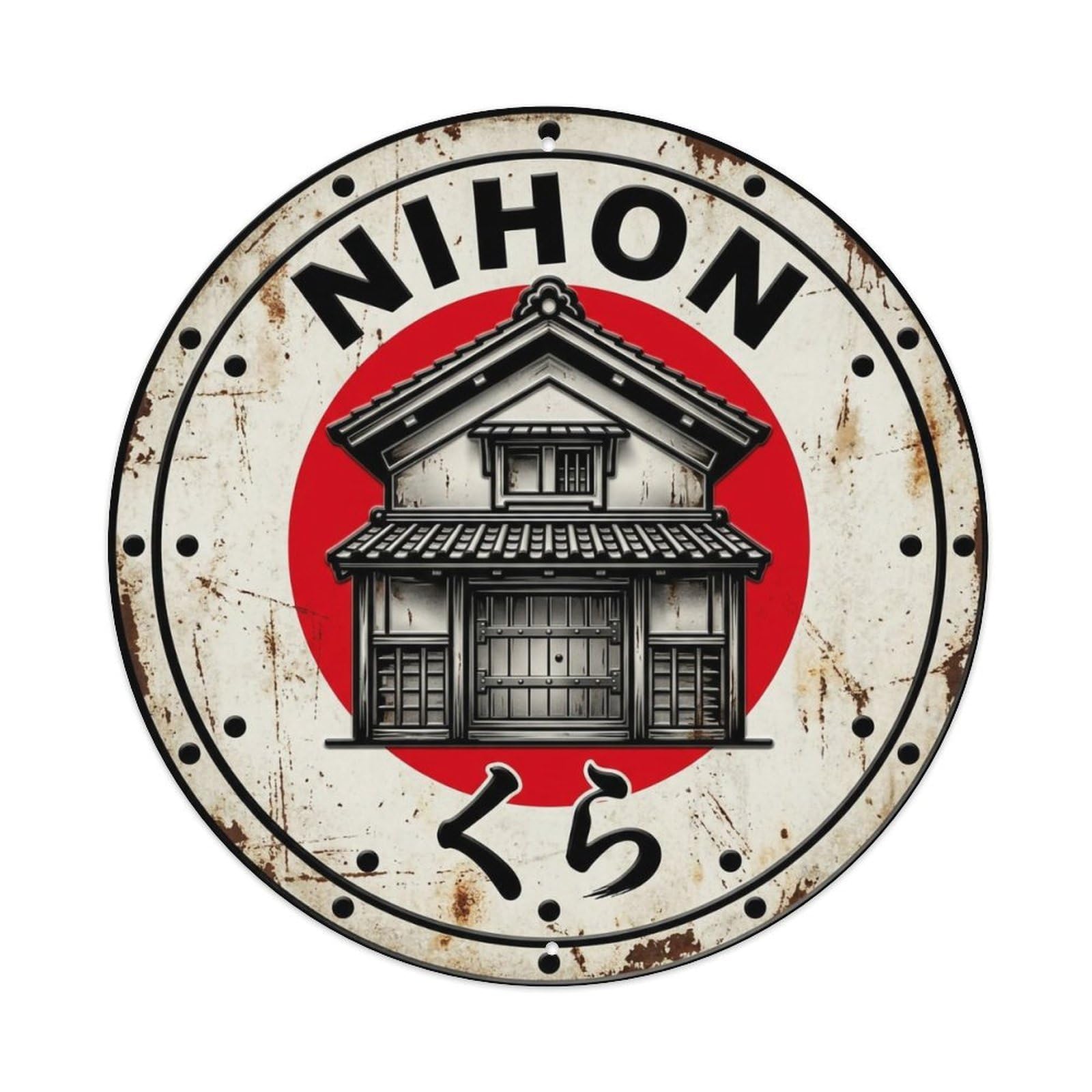 Storehouse Nihon Traditional Warehouse Building Aged Metal Tin Sign
