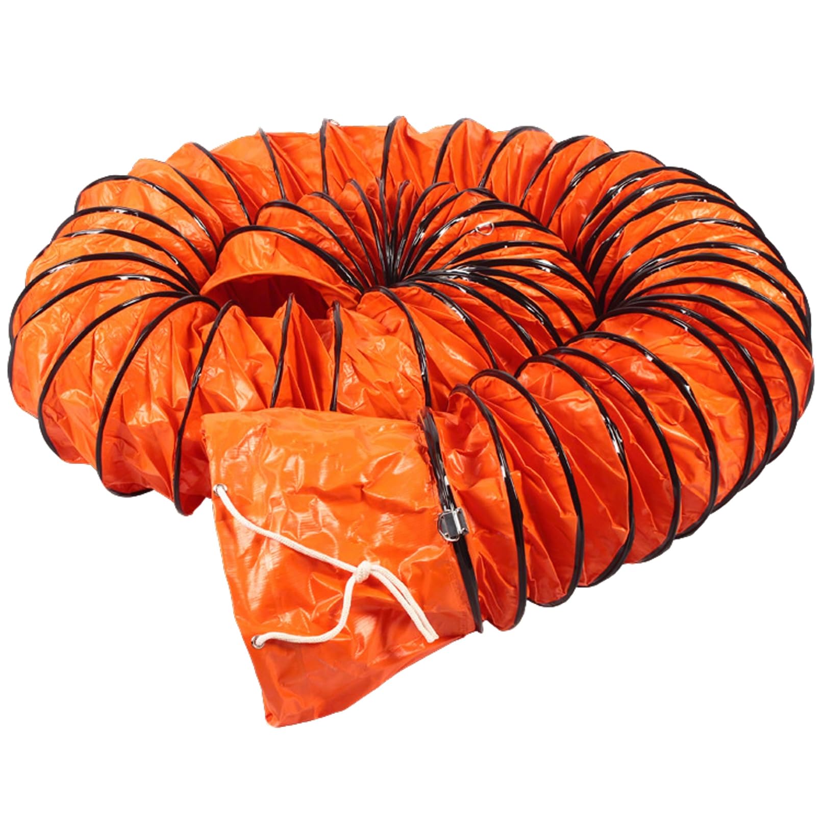 Manguera Flexible de PVC para Ventiladores, sopladores, Sistemas HVAC, ignífuga, con Cuerda Ajustable y Anilla en D, fácil de almacenar.,3m/9.8ft,Dia 20cm(7 7/8")