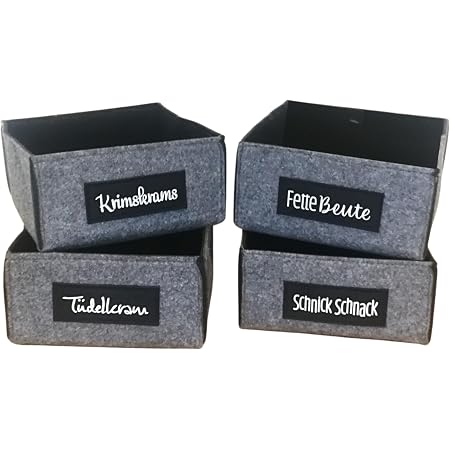Schwarz Aufbewahrungsbox Stoff Box 4,8er Set Spielkiste Regalkorb