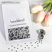 Vista 433 de Beadsland Diamantes de imitación de cristal con parte trasera plana, gemas redondas para arte de uñas y manualidades, pegamento fijo, violeta