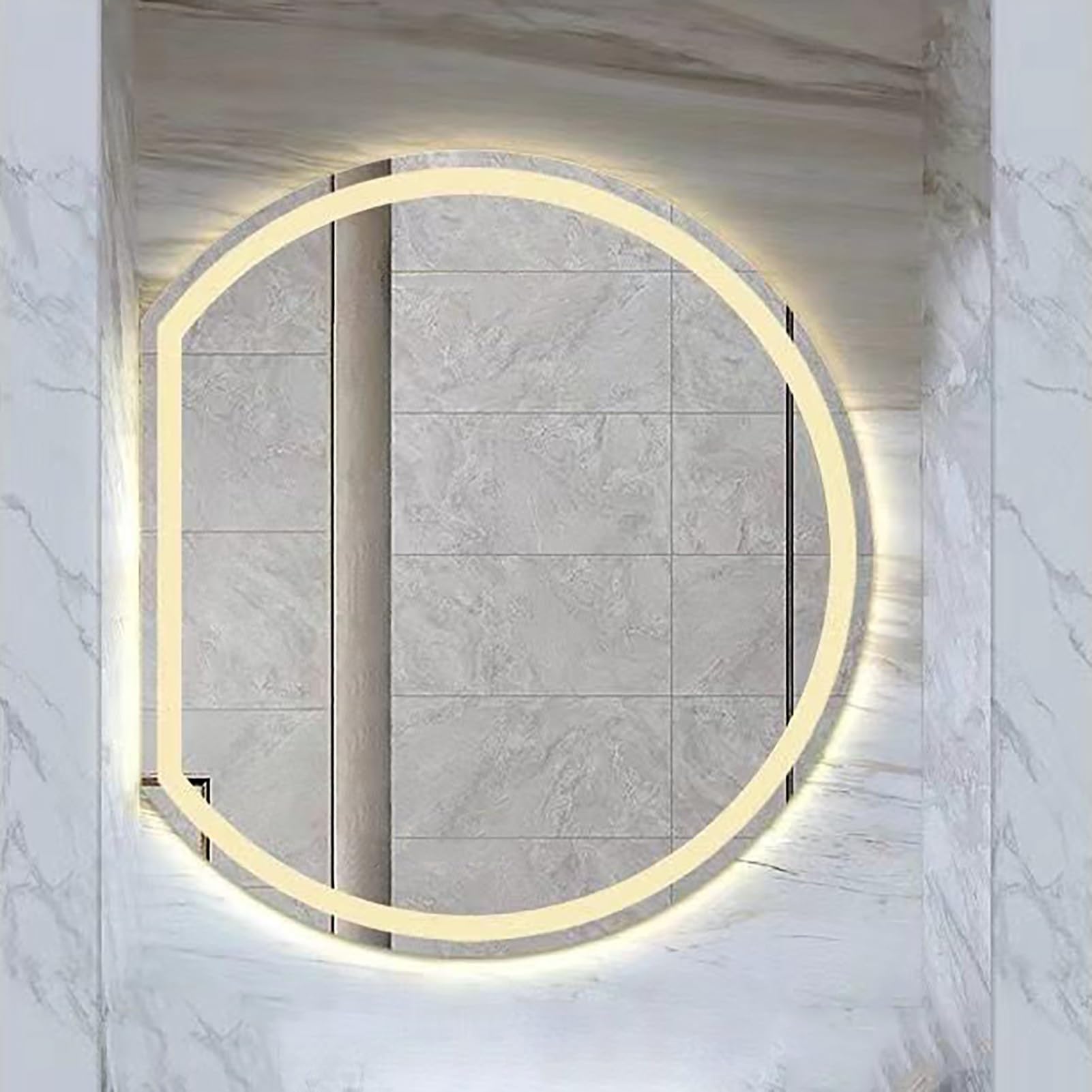 Miroir de salle de bain demi-cercle pour éliminer la buée matinale