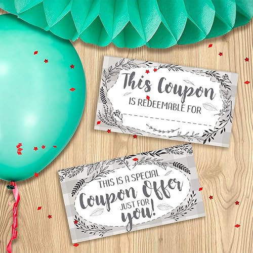 Miniatura 9 de Botanicals - Juego de 50 tarjetas de cupón - Vales en blanco para tarjetas de regalo - Ideal para suministros de pequeñas empresas, regalo para