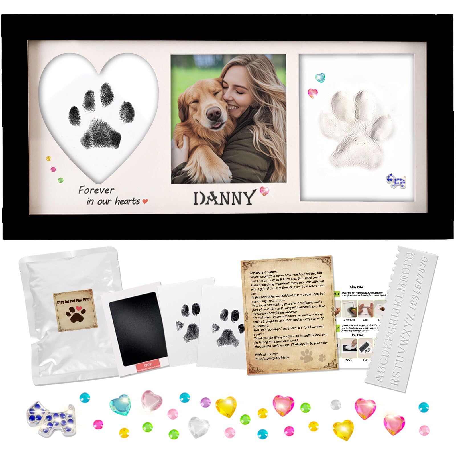 Photo 1 of Geamuo Pet Memorial Frame Kit - Black Wooden Keepsake