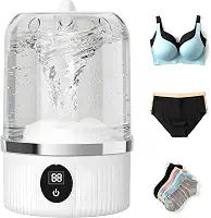 Mini máquina de lavar portátil, lavadora de roupa íntima sem fio recarregável, copo ultrassônico de viagem para sutiãs/roupas íntimas/meias, lavadora compacta para delicados (branco)