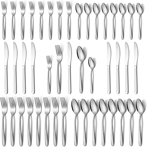 40-Piece Stainless Steel Silverware Set for 8, Flatware Cutlery Set Includes Forks Knives Spoons, Mirror Polished Dishwasher Safe Utensils for Home Kitchen Restaurant Hotel