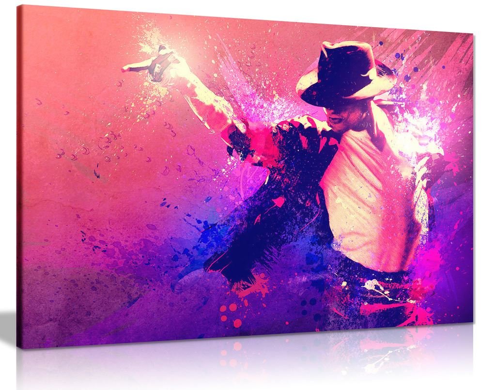 Panther Print Vibrant Colors Micheal Jackson Dance Colors Canvas Wall Art Picture Print (36X24)
