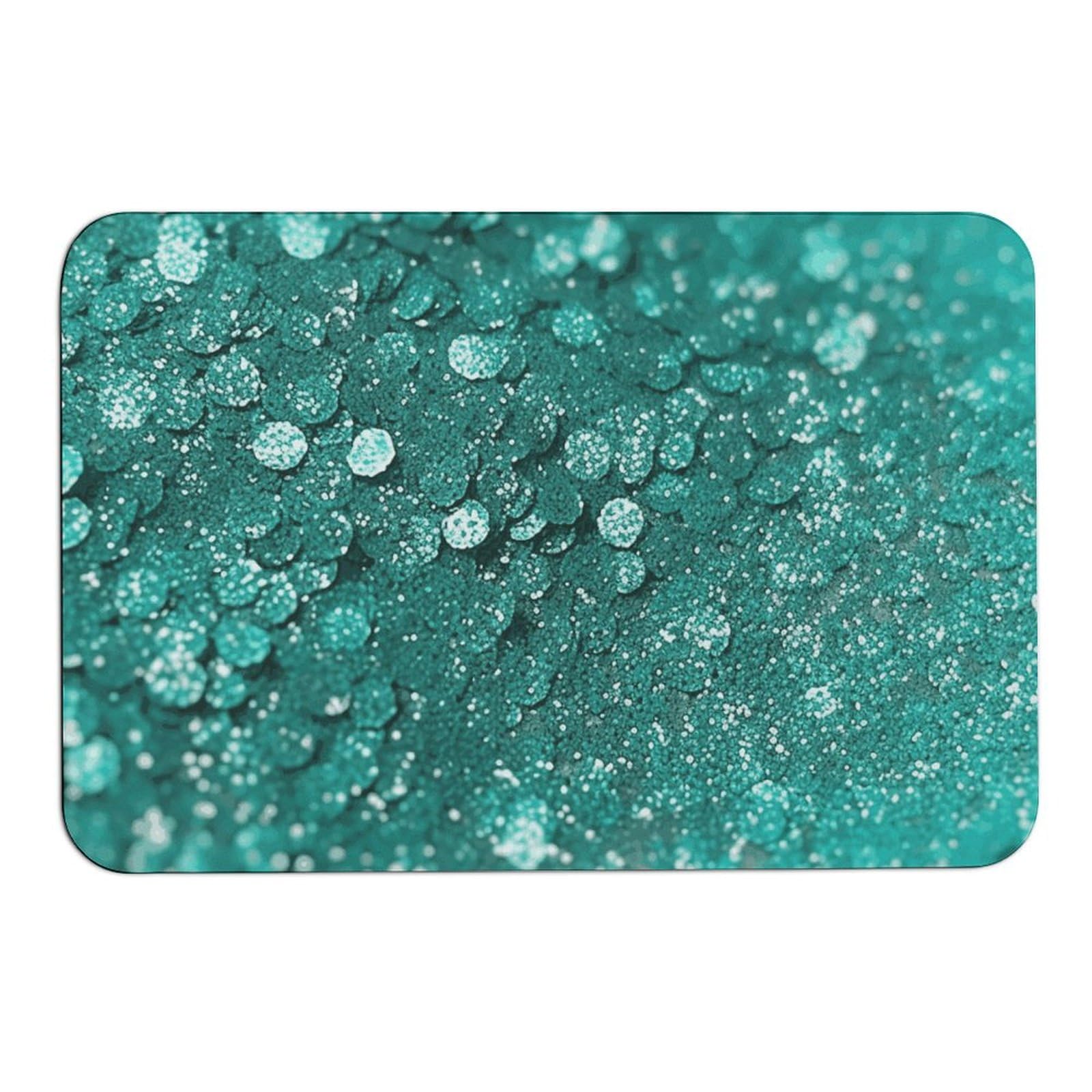 Tapis de bain diatomée turquoise absorbant avec paillasson antidérapant
