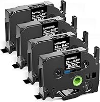 Vista 21 de TZe - Cinta TZ de 0.47 pulgadas, laminada de 0.47 pulgadas, cinta de etiquetas transparente de repuesto para Brother P Touch TZe-131 TZe131, cinta