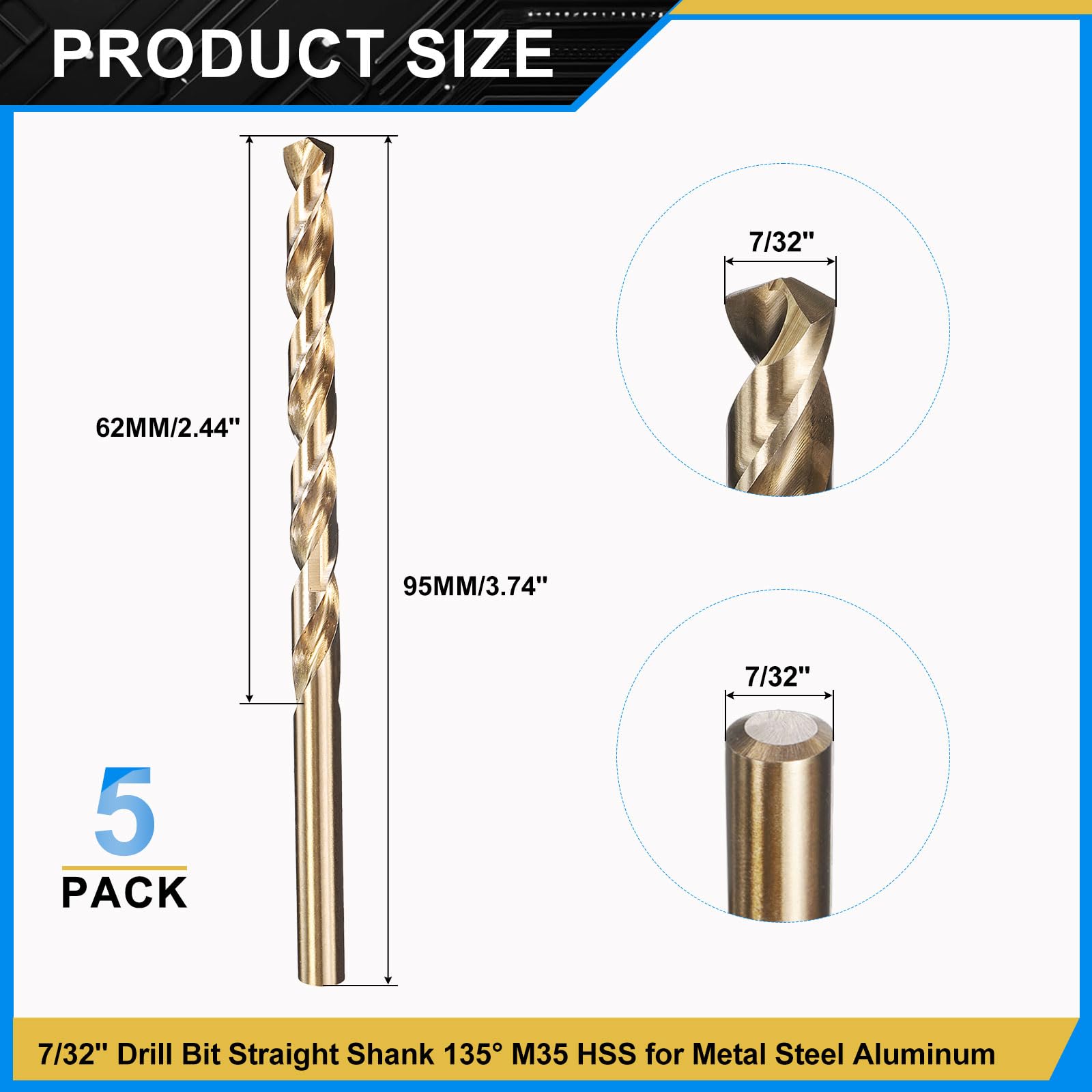 PATIKIL 5.6mm Drill Bit 7/32" - Image 2