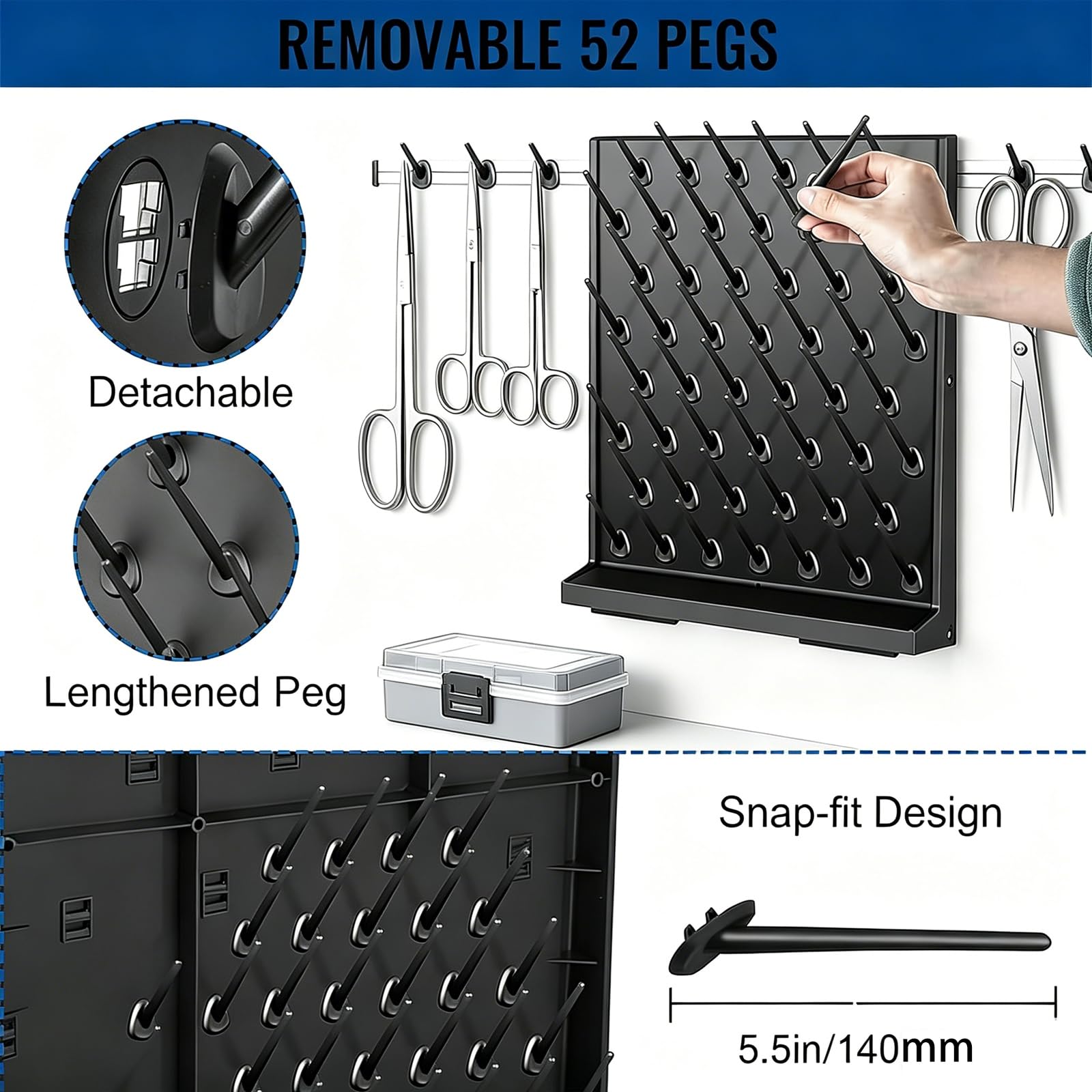 Rejilla De Secado Para Tablero Perforado De Laboratorio, Soporte Para Secador De Drenaje De Laboratorio Con 52 Clavijas Desmontables Y Manguera De Salida De Agua, Material PP, Para Institutos